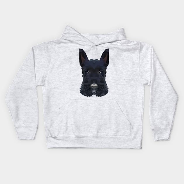 Scottish Terrier Kids Hoodie by Edwardmhz